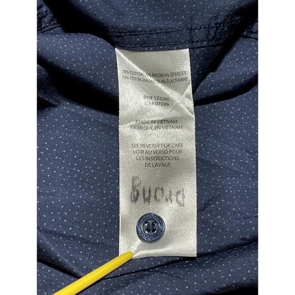 TravisMathew Men's Button Up SS Golf Shirt XXL Blue Print Cotton/Spandex Blend - Picture 4 of 7